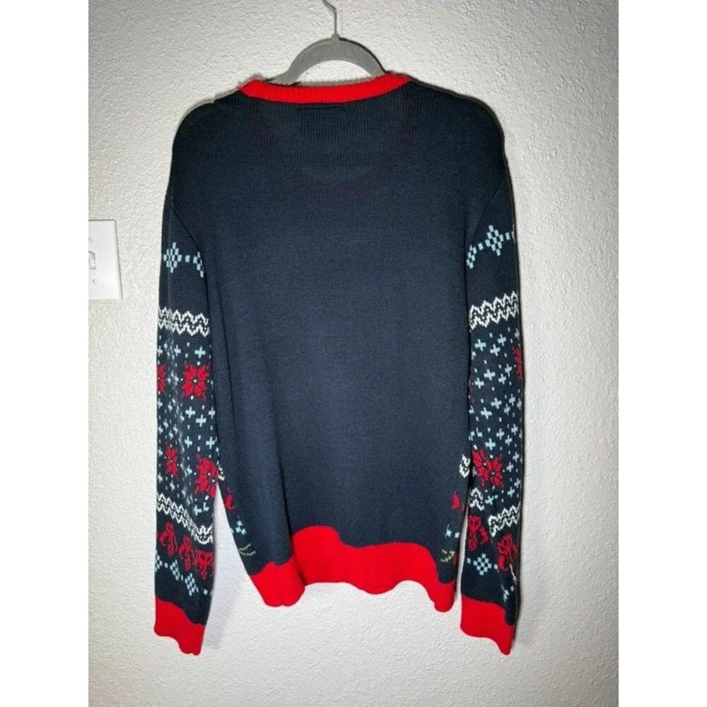 Star Wars Baby Yoda Mandalorian Sweater Mens Large Blue Pattern Ugly Christmas